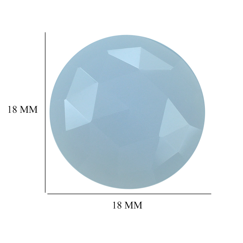 NATURAL CHALCEDONY ROSE CUT ROUND CAB 18MM 9.23 Cts.