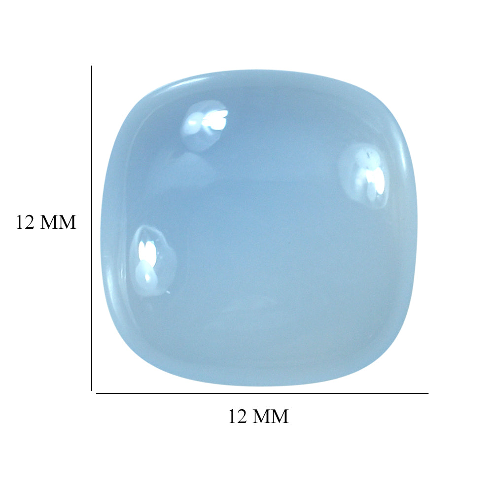 NATURAL CHALCEDONY CUSHION CAB (FLAT) 12MM 4.53 Cts.