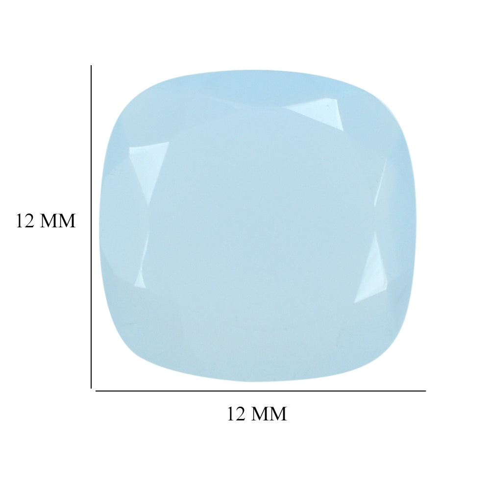 NATURAL CHALCEDONY BOTH SIDE TABLE CUT CUSHION 12MM 3.70 Cts.