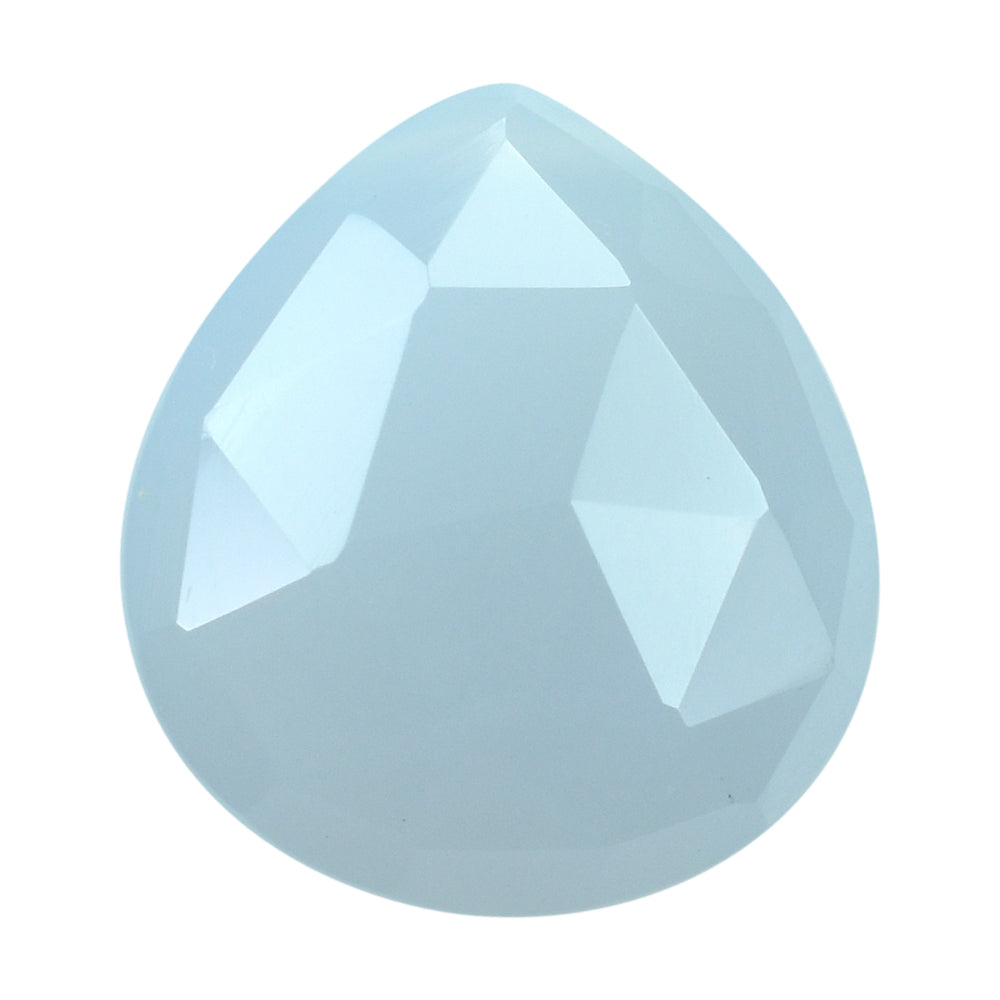 NATURAL CHALCEDONY ROSE CUT BRIOLETTE PEAR (TABEEZ) (FULL DRILL) 13X12MM 6.83 Cts.