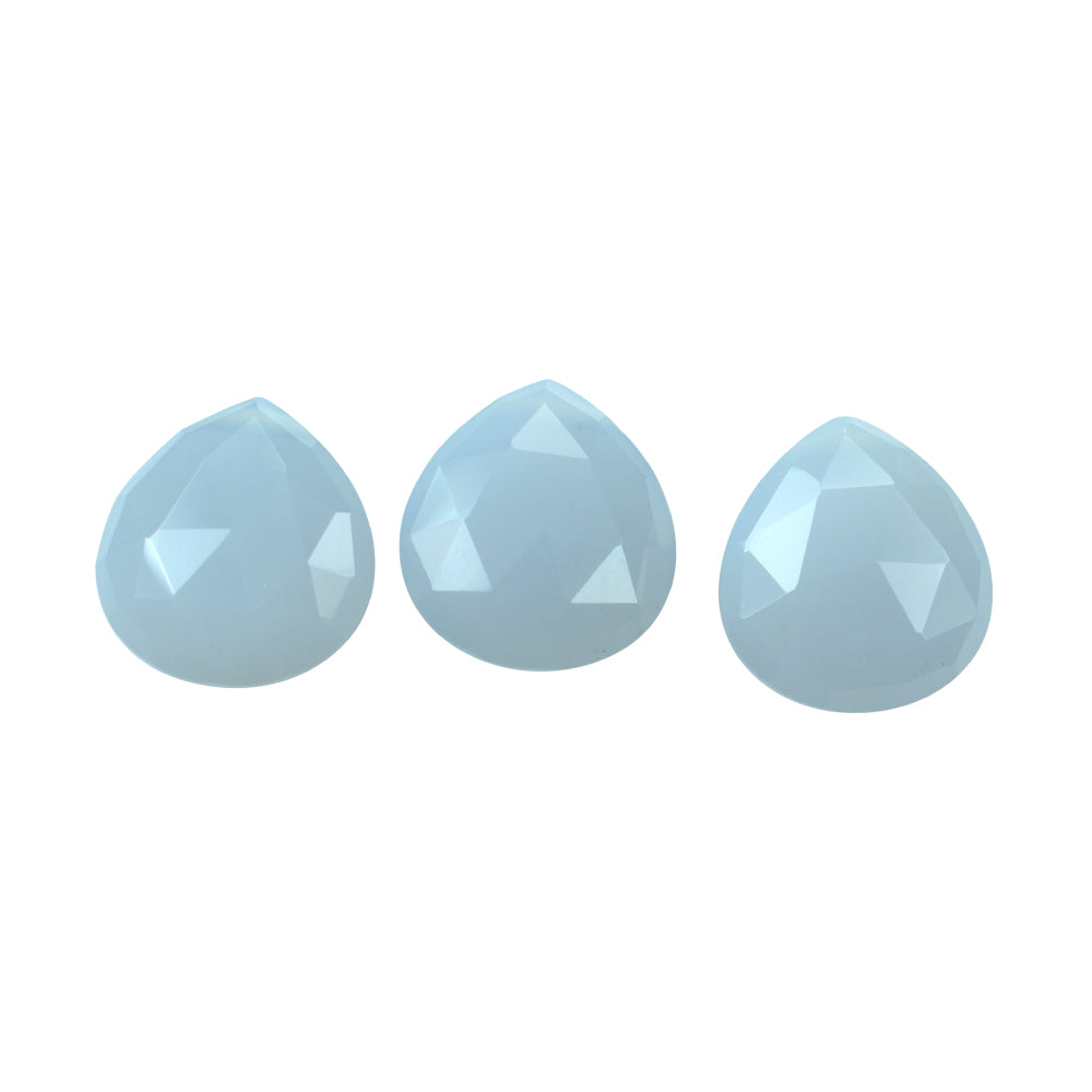 NATURAL CHALCEDONY ROSE CUT BRIOLETTE PEAR (TABEEZ) (FULL DRILL) 13X12MM 6.83 Cts.