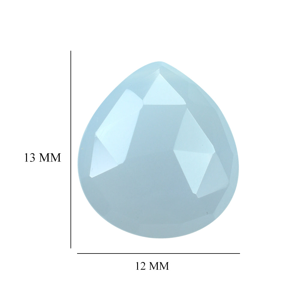 NATURAL CHALCEDONY ROSE CUT BRIOLETTE PEAR (TABEEZ) (FULL DRILL) 13X12MM 6.83 Cts.