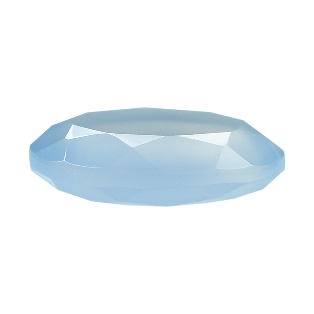 NATURAL CHALCEDONY BOTH SIDE TABLE CUT OVAL 12X10MM 2.65 Cts.