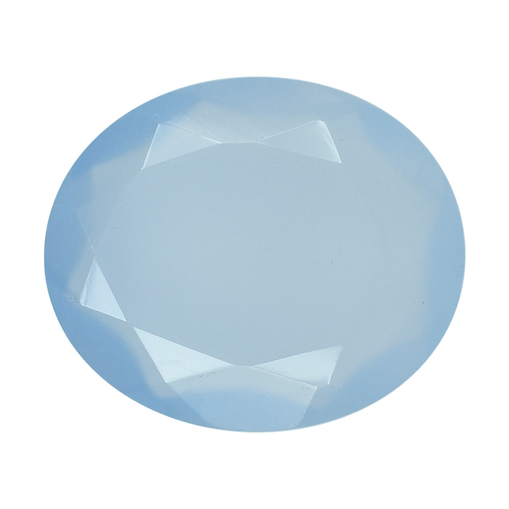 NATURAL CHALCEDONY BOTH SIDE TABLE CUT OVAL 12X10MM 2.65 Cts.