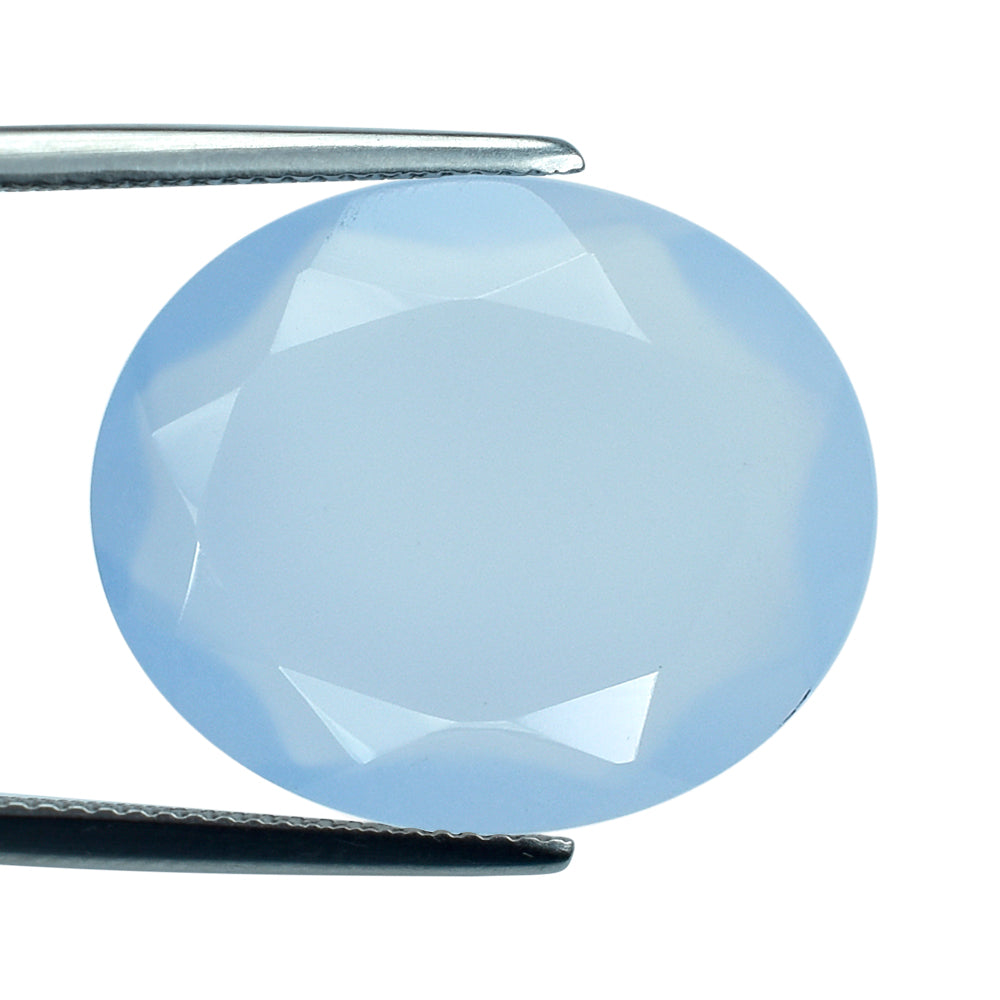 NATURAL CHALCEDONY BOTH SIDE TABLE CUT OVAL 12X10MM 2.65 Cts.