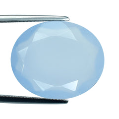 NATURAL CHALCEDONY BOTH SIDE TABLE CUT OVAL 12X10MM 2.65 Cts.