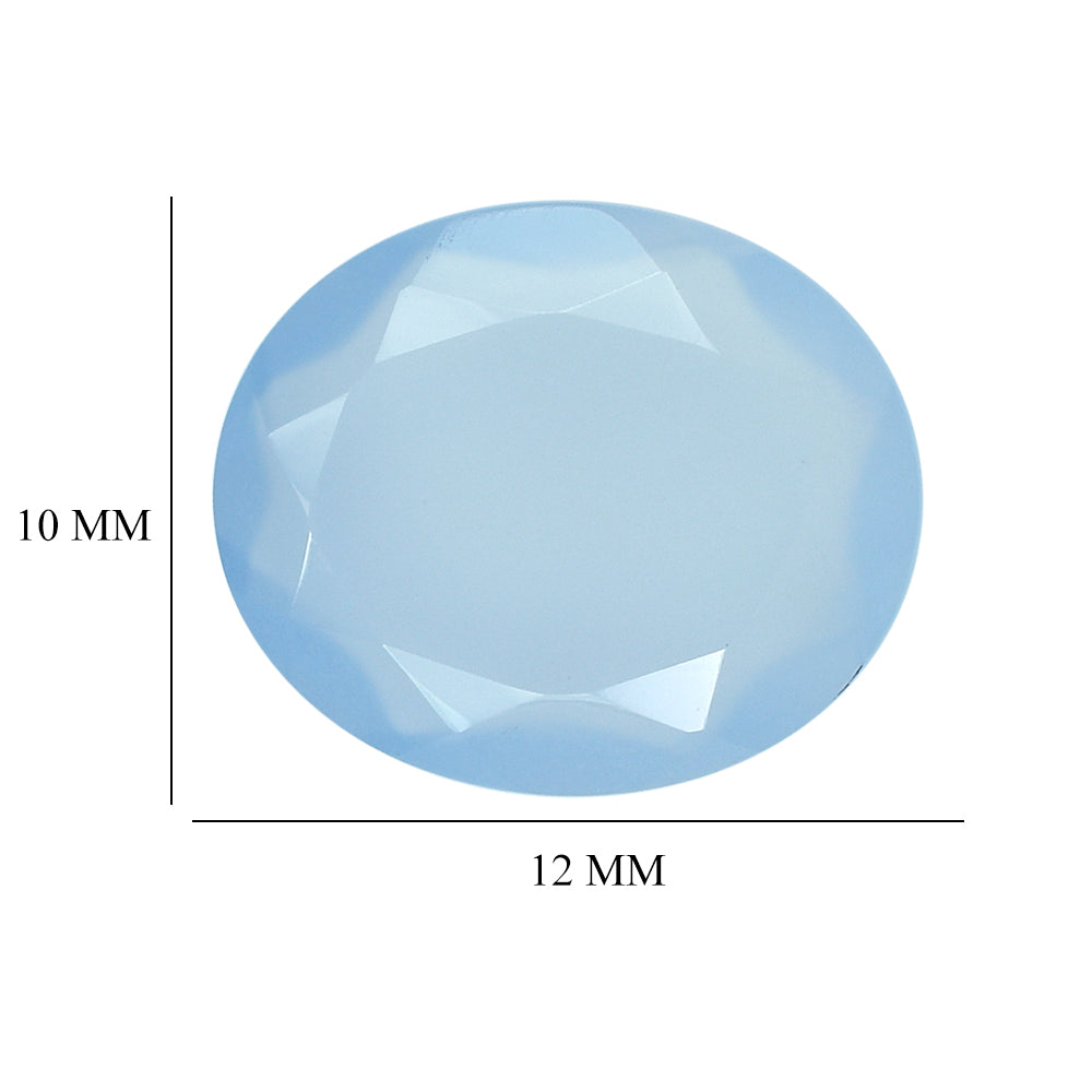 NATURAL CHALCEDONY BOTH SIDE TABLE CUT OVAL 12X10MM 2.65 Cts.