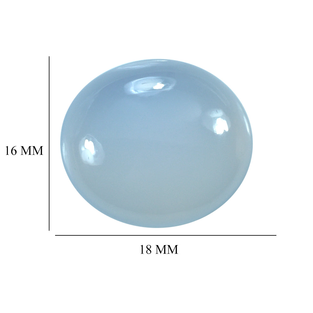 NATURAL CHALCEDONY OVAL CAB 18X16MM 12.20 Cts.