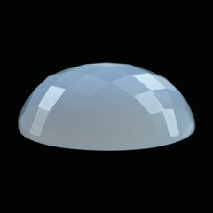 NATURAL CHALCEDONY CHECKER OVAL CAB 24X19MM 28.66 Cts.