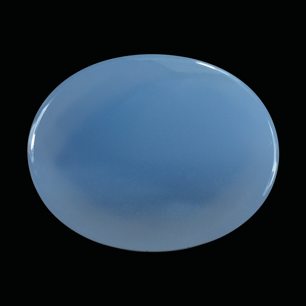 NATURAL CHALCEDONY CHECKER OVAL CAB 24X19MM 28.66 Cts.