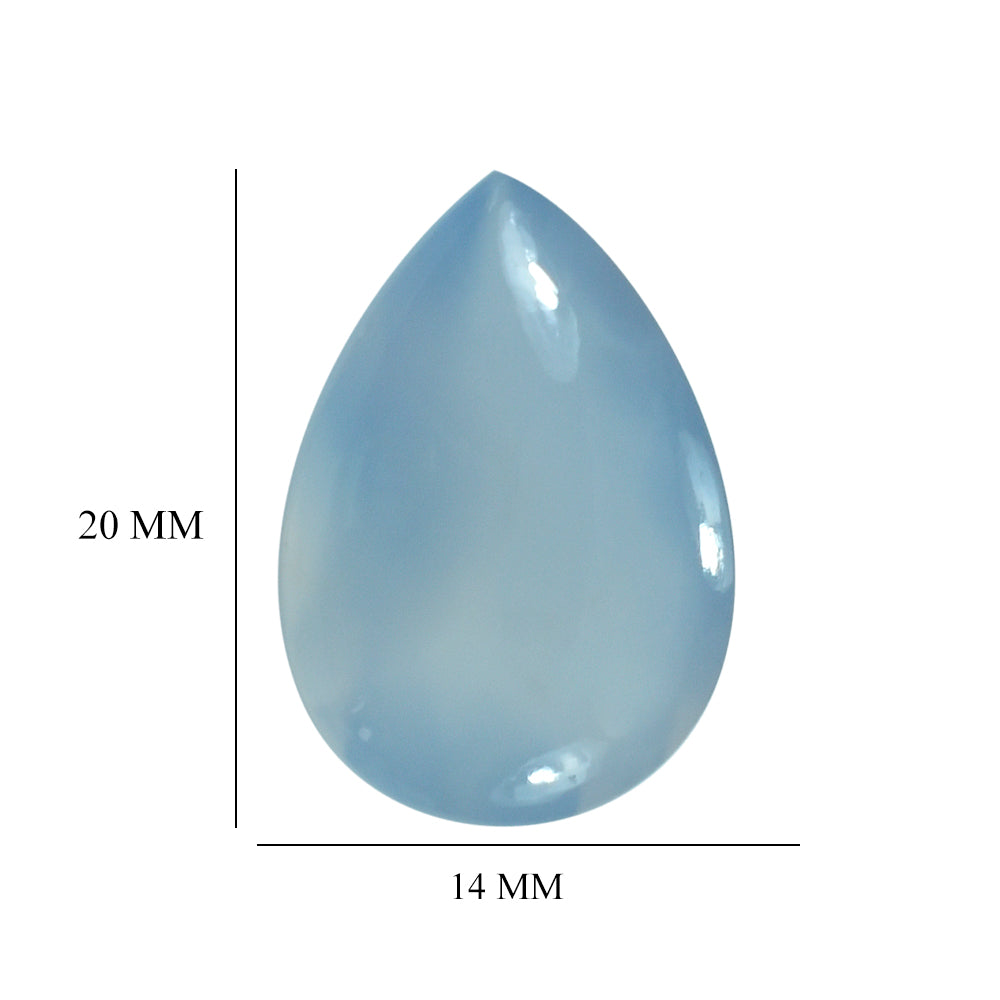NATURAL CHALCEDONY BUFFTOP PEAR 20X14MM 12.60 Cts.