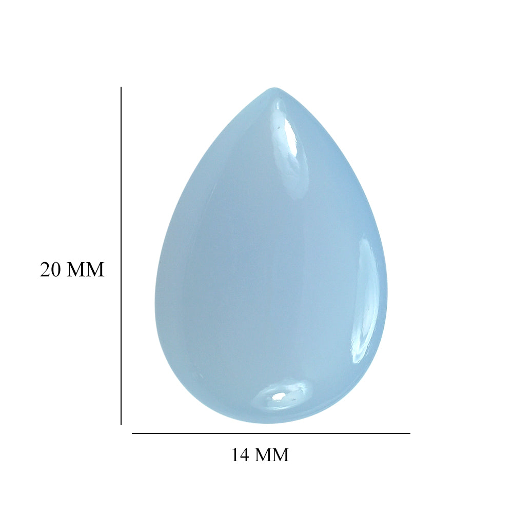 NATURAL CHALCEDONY BUFFTOP PEAR 20X14MM 12.90 Cts.