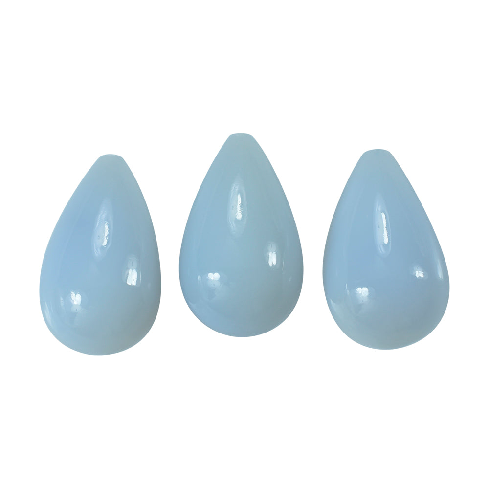 NATURAL CHALCEDONY PLAIN DROP (HALF DRILL) 18X11MM 13.58 Cts.