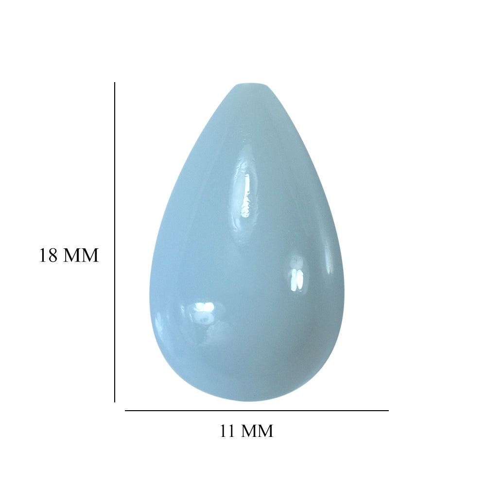 NATURAL CHALCEDONY PLAIN DROP (HALF DRILL) 18X11MM 13.58 Cts.