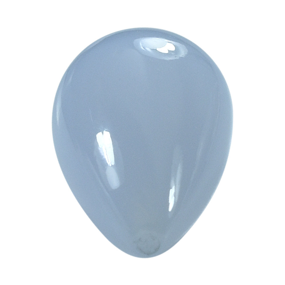 NATURAL BLUE CHALCEDONY PLAIN DROP (HALF DRILL) (MEDIUM/CLEAN)  18X11MM 13.28 Cts.