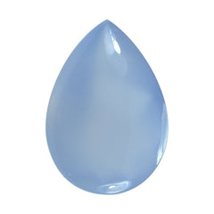 NATURAL BLUE CHALCEDONY BUFFTOP PEAR 20X14MM 12.78 Cts.