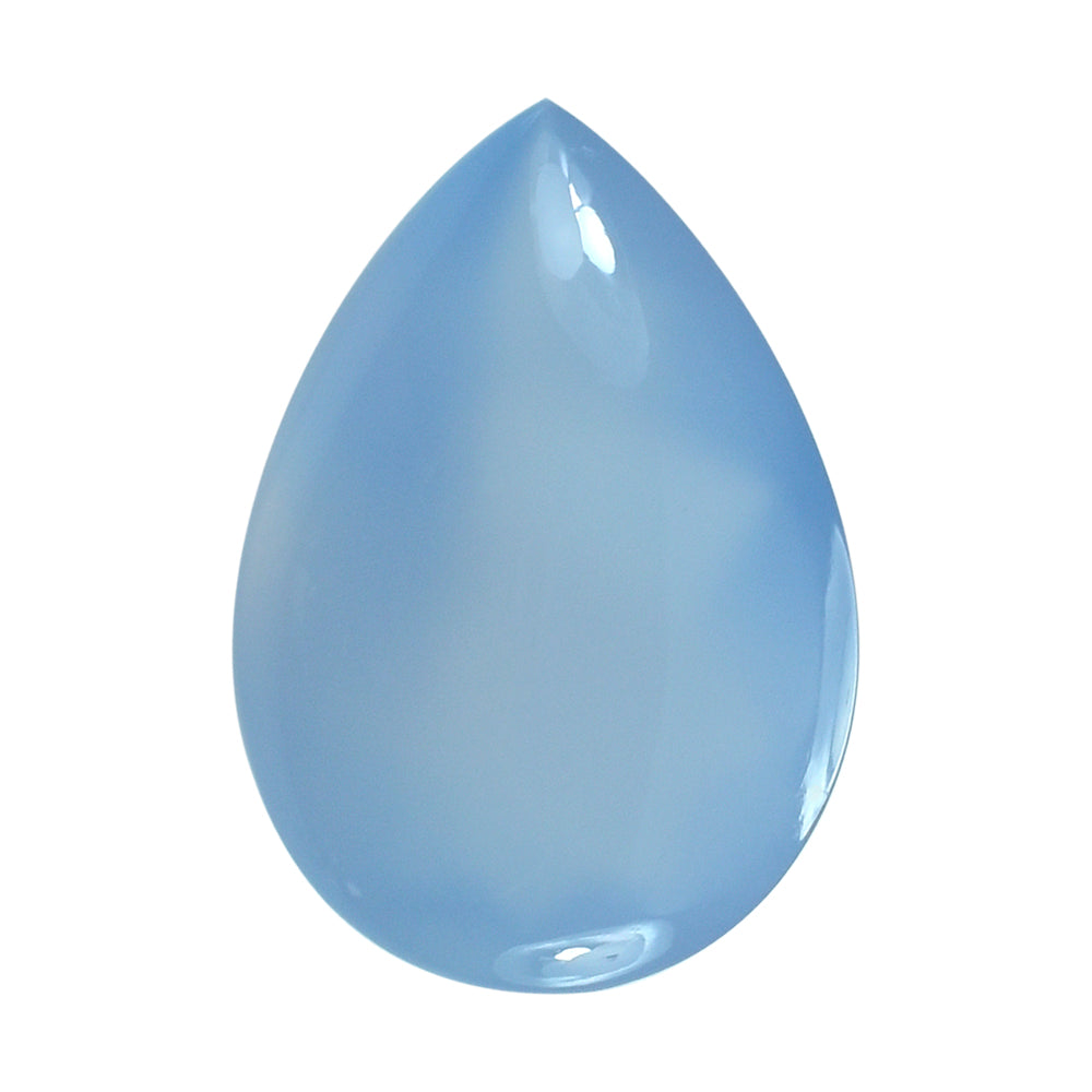 NATURAL BLUE CHALCEDONY BUFFTOP PEAR 20X14MM 12.78 Cts.