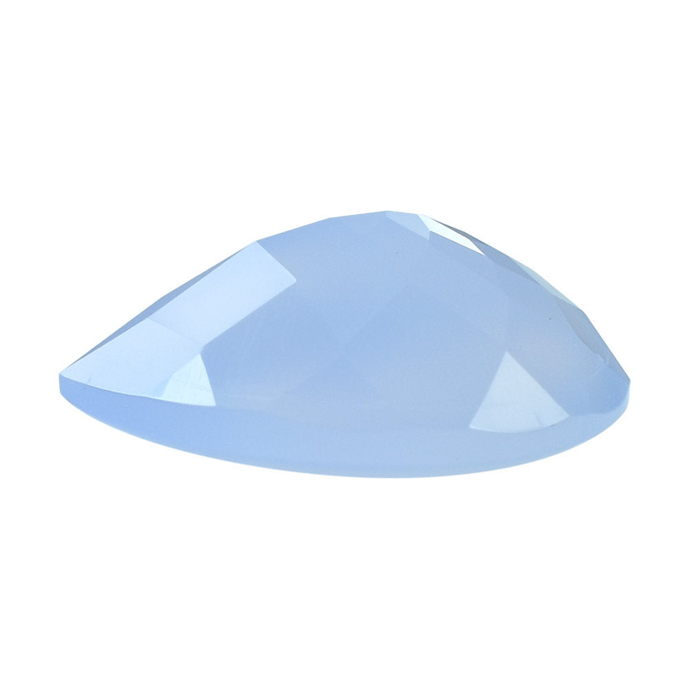 NATURAL BLUE CHALCEDONY BUFFTOP PEAR 20X14MM 12.78 Cts.