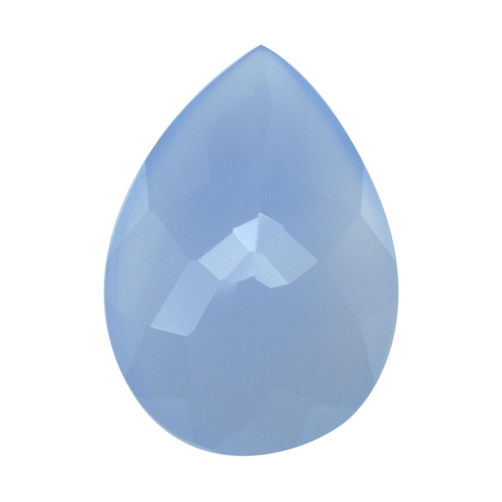 NATURAL BLUE CHALCEDONY BUFFTOP PEAR 20X14MM 12.78 Cts.