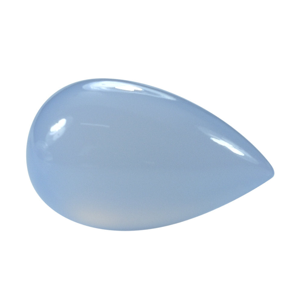 NATURAL BLUE CHALCEDONY PLAIN DROP 18X11MM 13.66 Cts.