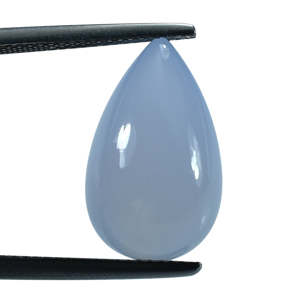 NATURAL BLUE CHALCEDONY PLAIN DROP 18X11MM 13.66 Cts.