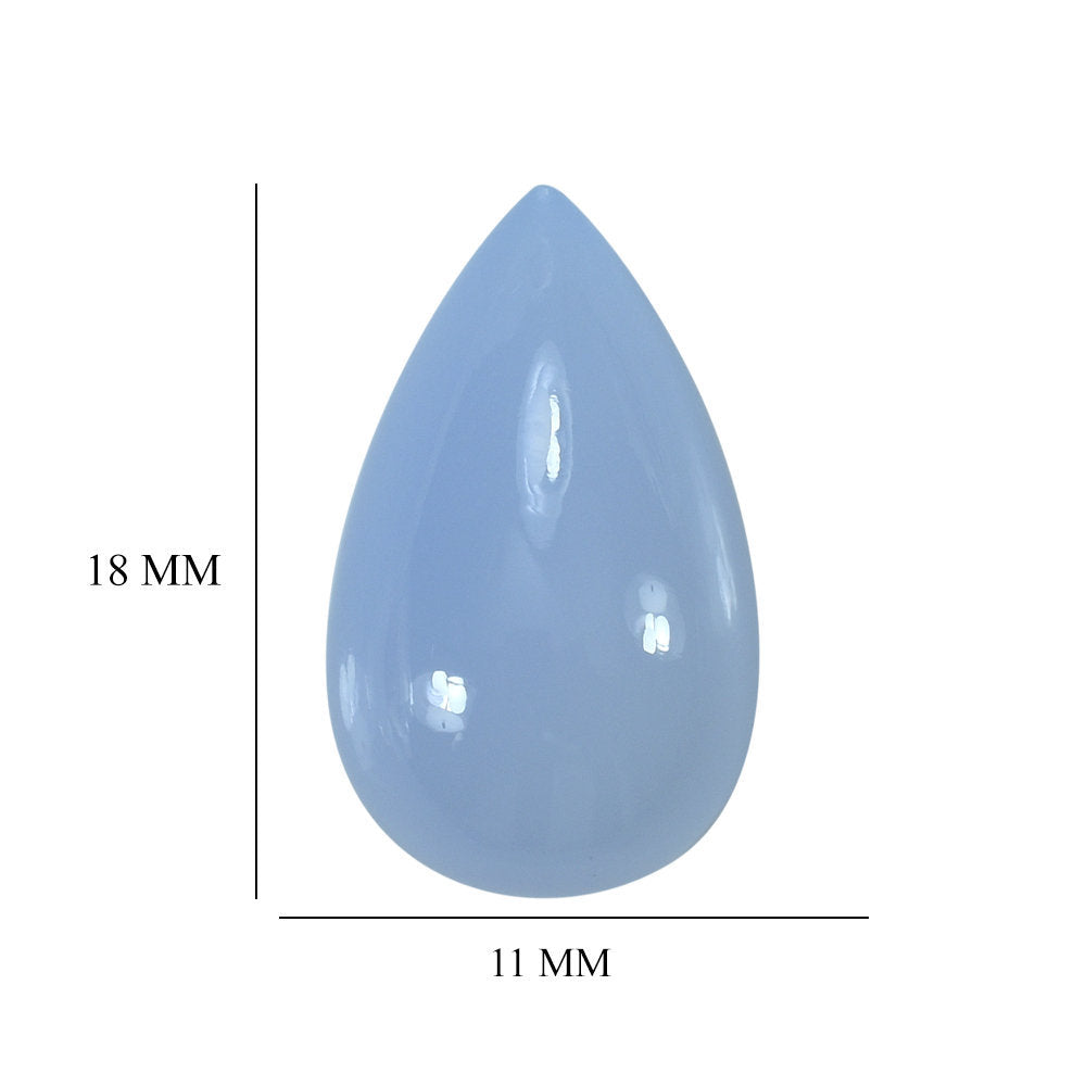 NATURAL BLUE CHALCEDONY PLAIN DROP 18X11MM 13.66 Cts.