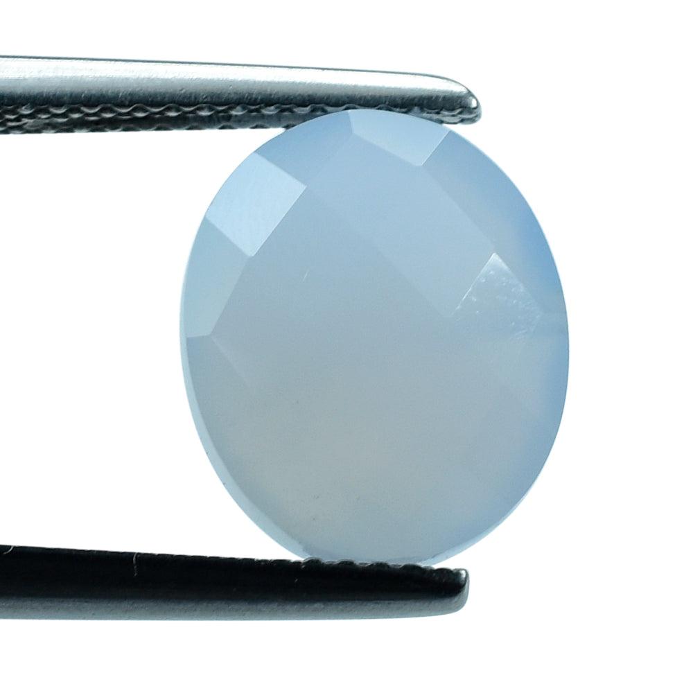 NATURAL CHALCEDONY BRIOLETTE OVAL (HALF DRILL) 12X10MM 5.36Cts.
