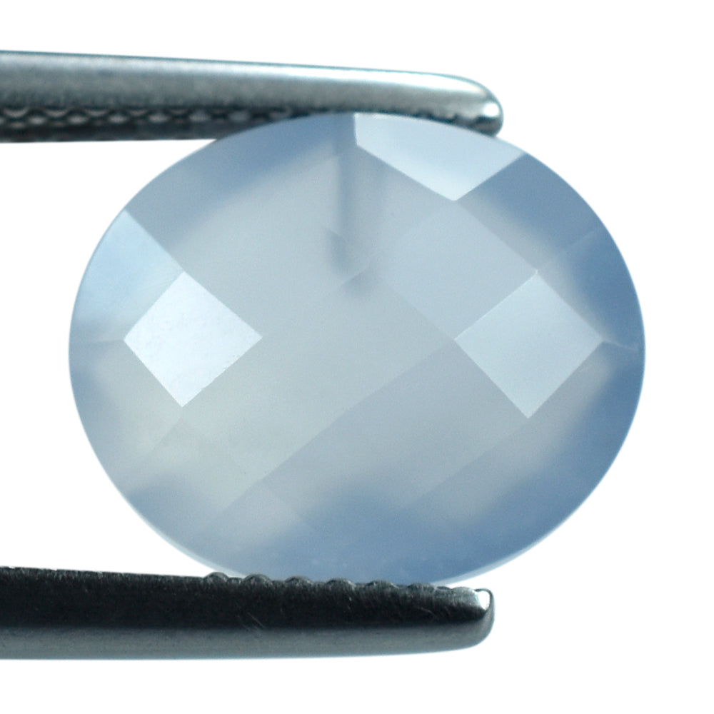 NATURAL CHALCEDONY BRIOLETTE OVAL (HALF DRILL) 12X10MM 4.83Cts.