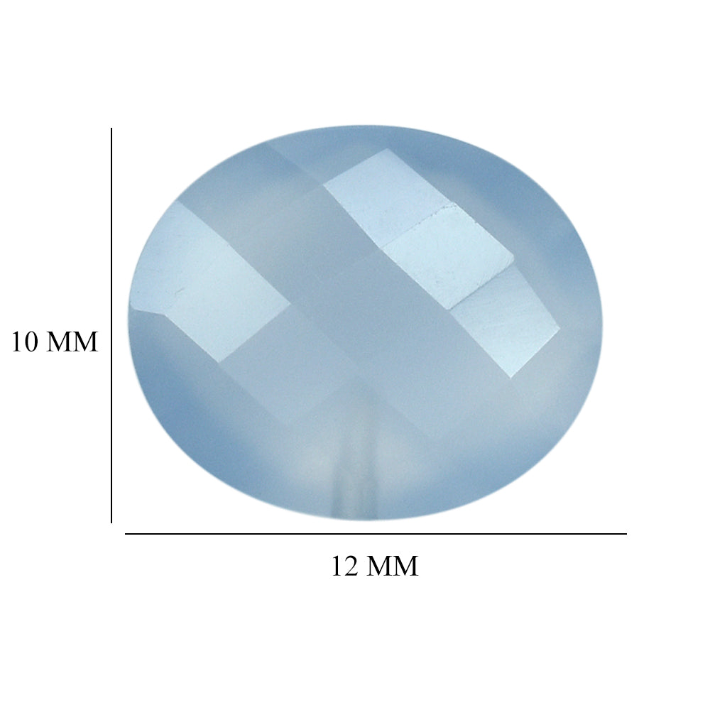NATURAL CHALCEDONY BRIOLETTE OVAL (HALF DRILL) 12X10MM 4.83Cts.
