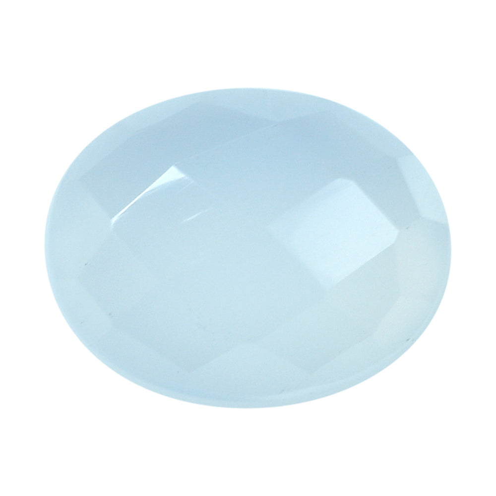 NATURAL CHALCEDONY CHECKER OVAL CAB 9X7MM 1.36Cts.