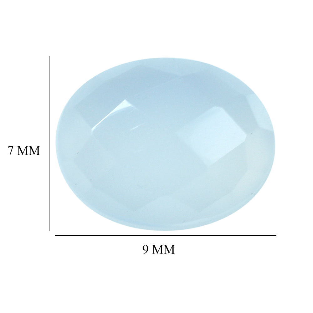 NATURAL CHALCEDONY CHECKER OVAL CAB 9X7MM 1.36Cts.