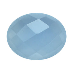 NATURAL CHALCEDONY CHECKER OVAL CAB 9X7MM 1.35Cts.