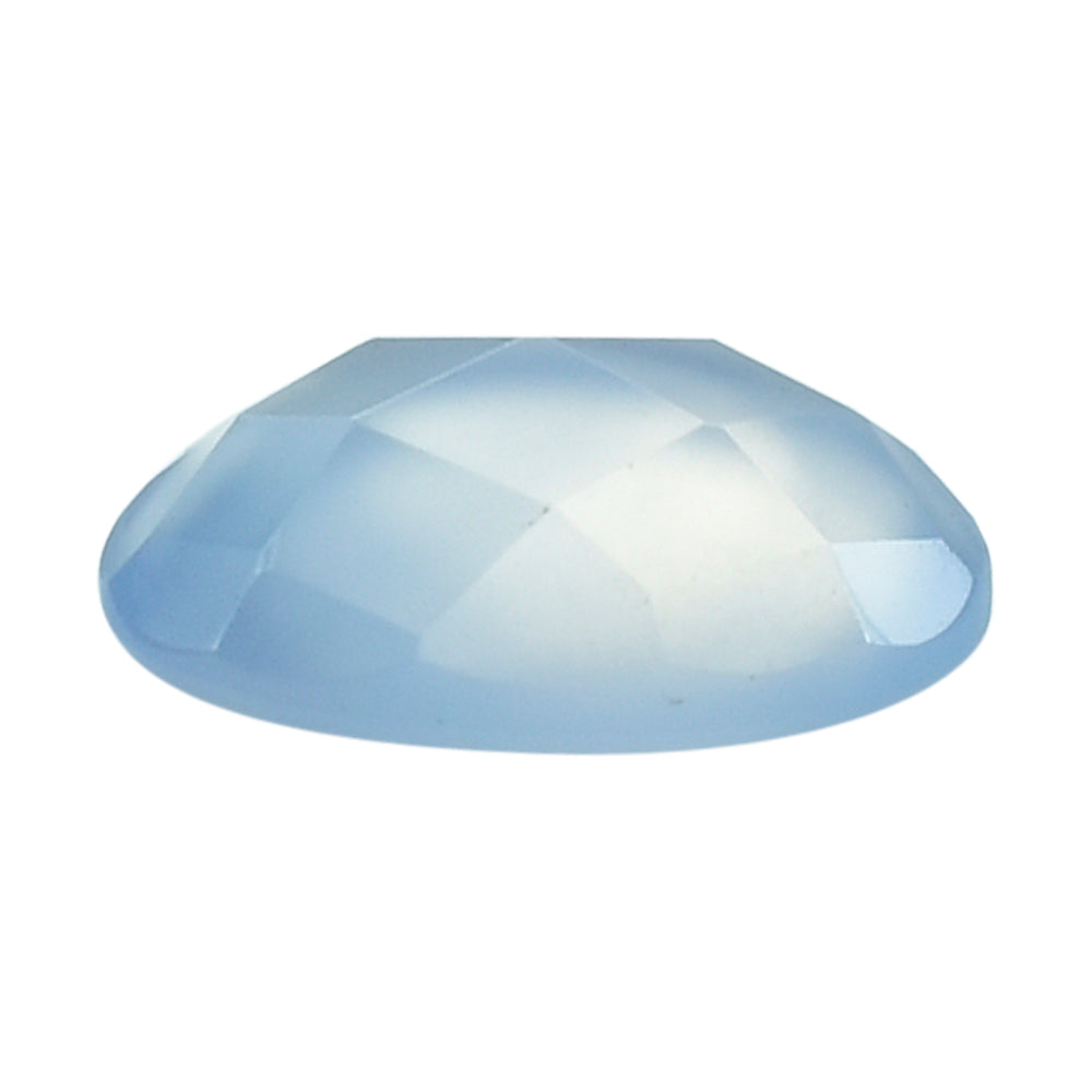 NATURAL CHALCEDONY CHECKER OVAL CAB 9X7MM 1.35Cts.