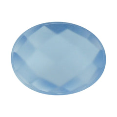 NATURAL CHALCEDONY CHECKER OVAL CAB 9X7MM 1.35Cts.