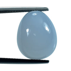 NATURAL CHALCEDONY PLAIN EGGS (HALF DRILL) 16X13MM 19.64 Cts.