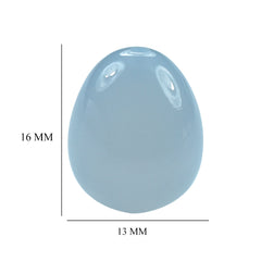 NATURAL CHALCEDONY PLAIN EGGS (HALF DRILL) 16X13MM 19.64 Cts.