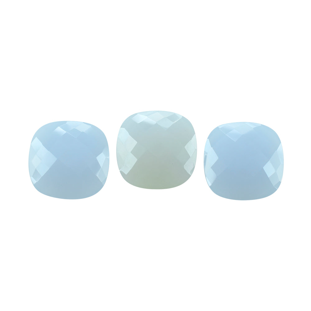 NATURAL CHALCEDONY BRIOLETTE CUSHION 20MM 14.67Cts.