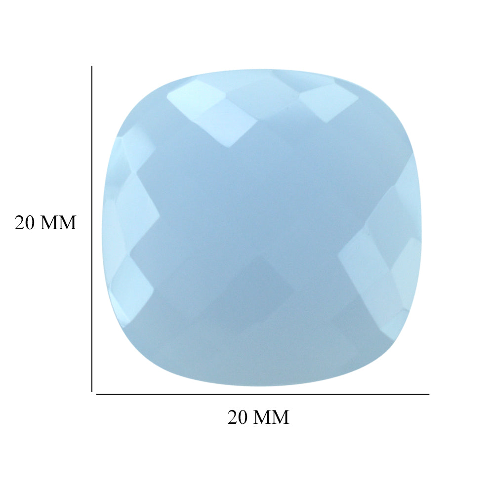 NATURAL CHALCEDONY BRIOLETTE CUSHION 20MM 14.67Cts.