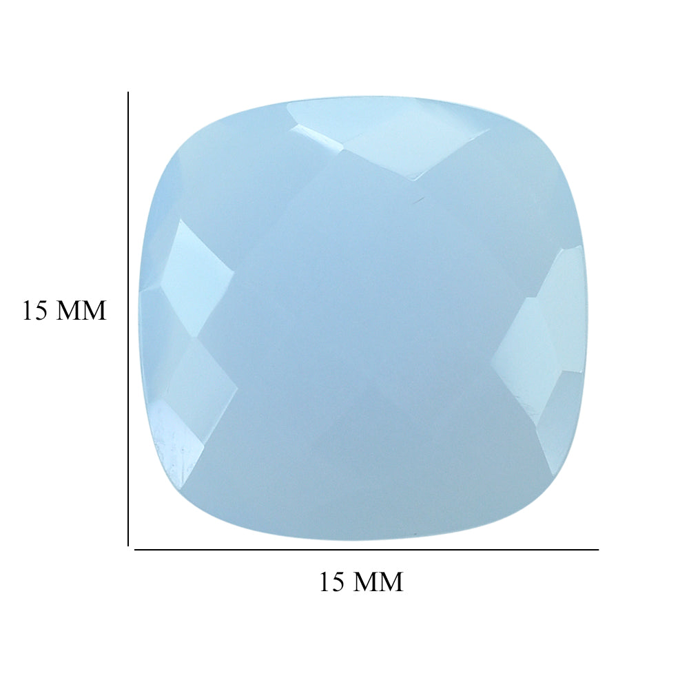 NATURAL CHALCEDONY BRIOLETTE CUSHION 15MM 7.75 Cts.