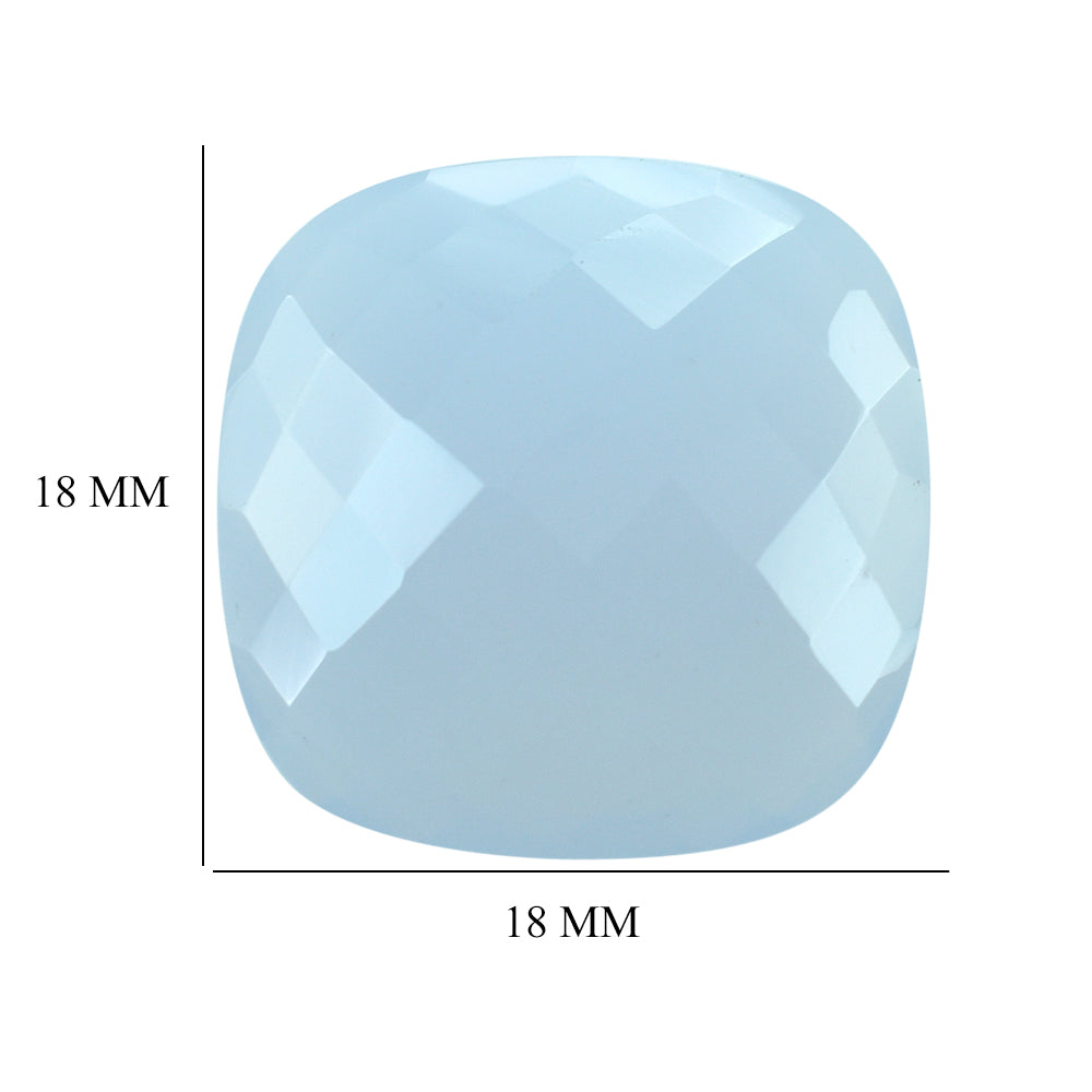 NATURAL CHALCEDONY BRIOLETTE CUSHION 18MM 12.44Cts.