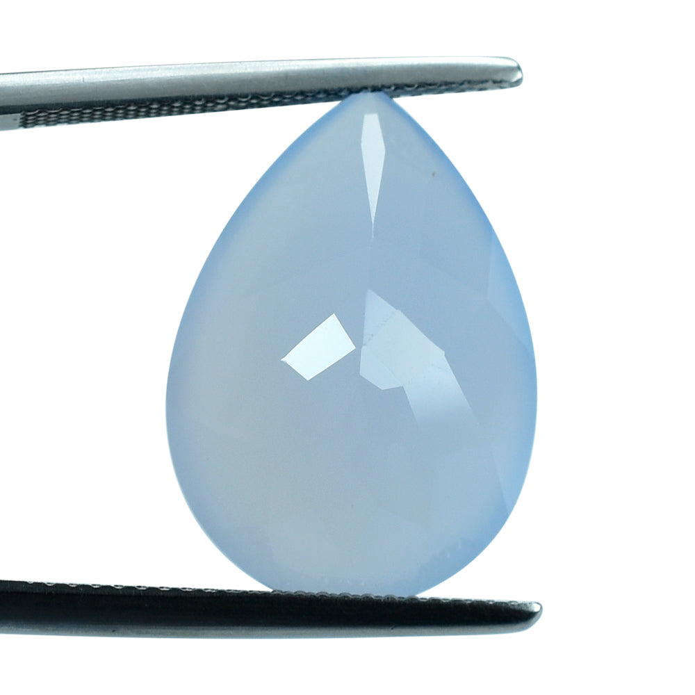 NATURAL CHALCEDONY BUFFTOP PEAR 20X14MM 12.82 Cts.