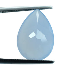NATURAL CHALCEDONY BUFFTOP PEAR 20X14MM 12.82 Cts.