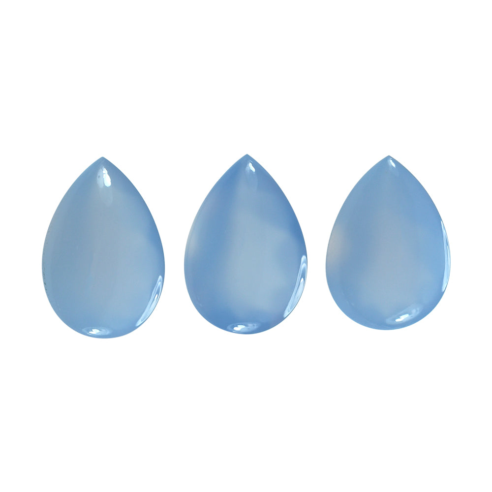 NATURAL CHALCEDONY BUFFTOP PEAR 20X14MM 12.82 Cts.
