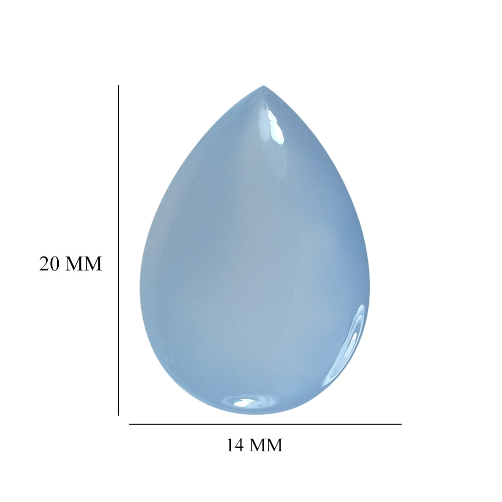 NATURAL CHALCEDONY BUFFTOP PEAR 20X14MM 12.82 Cts.