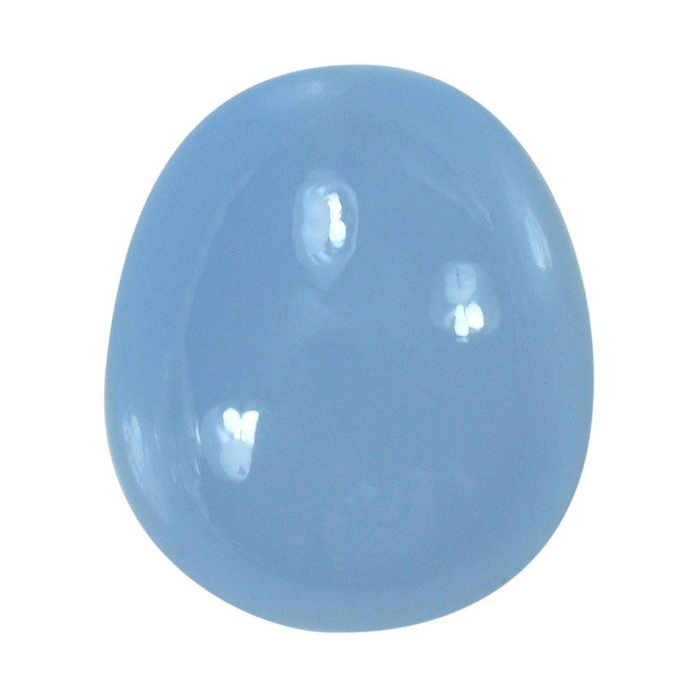 NATURAL CHALCEDONY PLAIN EGG DROP (HALF DRILL) 13X11MM 11.7Cts.