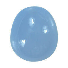 NATURAL CHALCEDONY PLAIN EGG DROP (HALF DRILL) 13X11MM 11.7Cts.