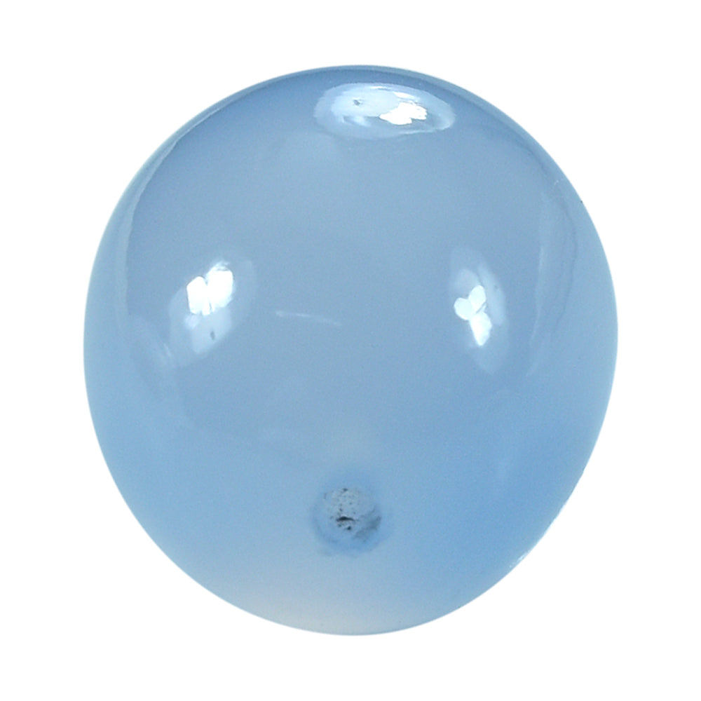 NATURAL CHALCEDONY PLAIN EGG DROP (HALF DRILL) 13X11MM 11.7Cts.