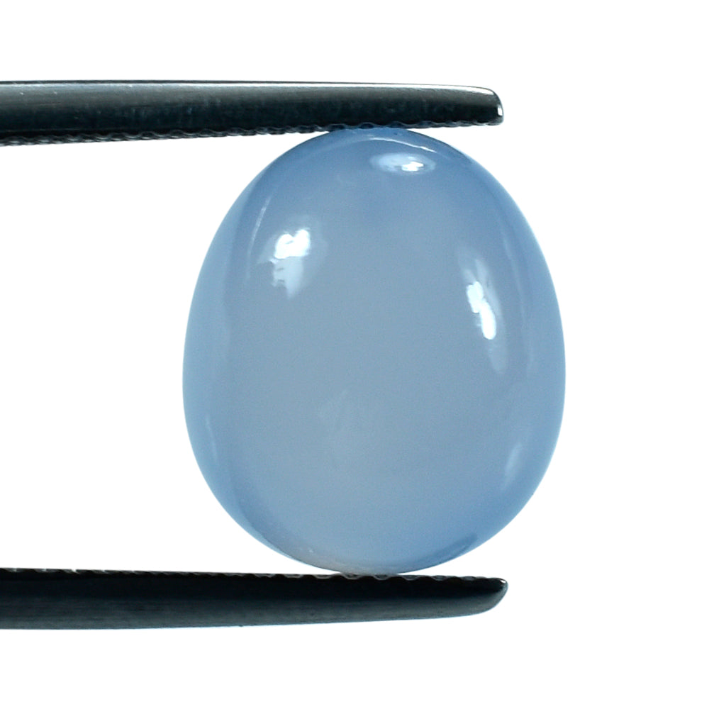 NATURAL CHALCEDONY PLAIN EGG DROP (HALF DRILL) 13X11MM 11.7Cts.