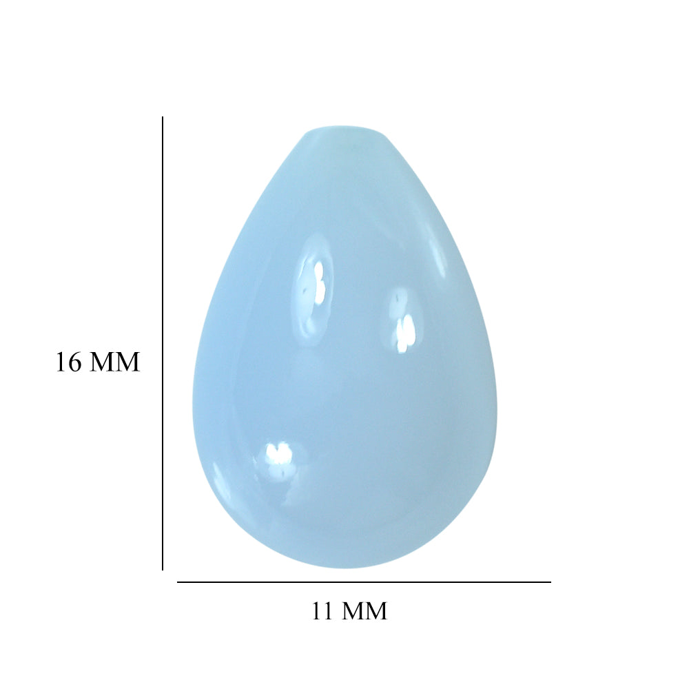 NATURAL CHALCEDONY PLAIN DROP (HALF DRILL) 16X11MM 12.68Cts.