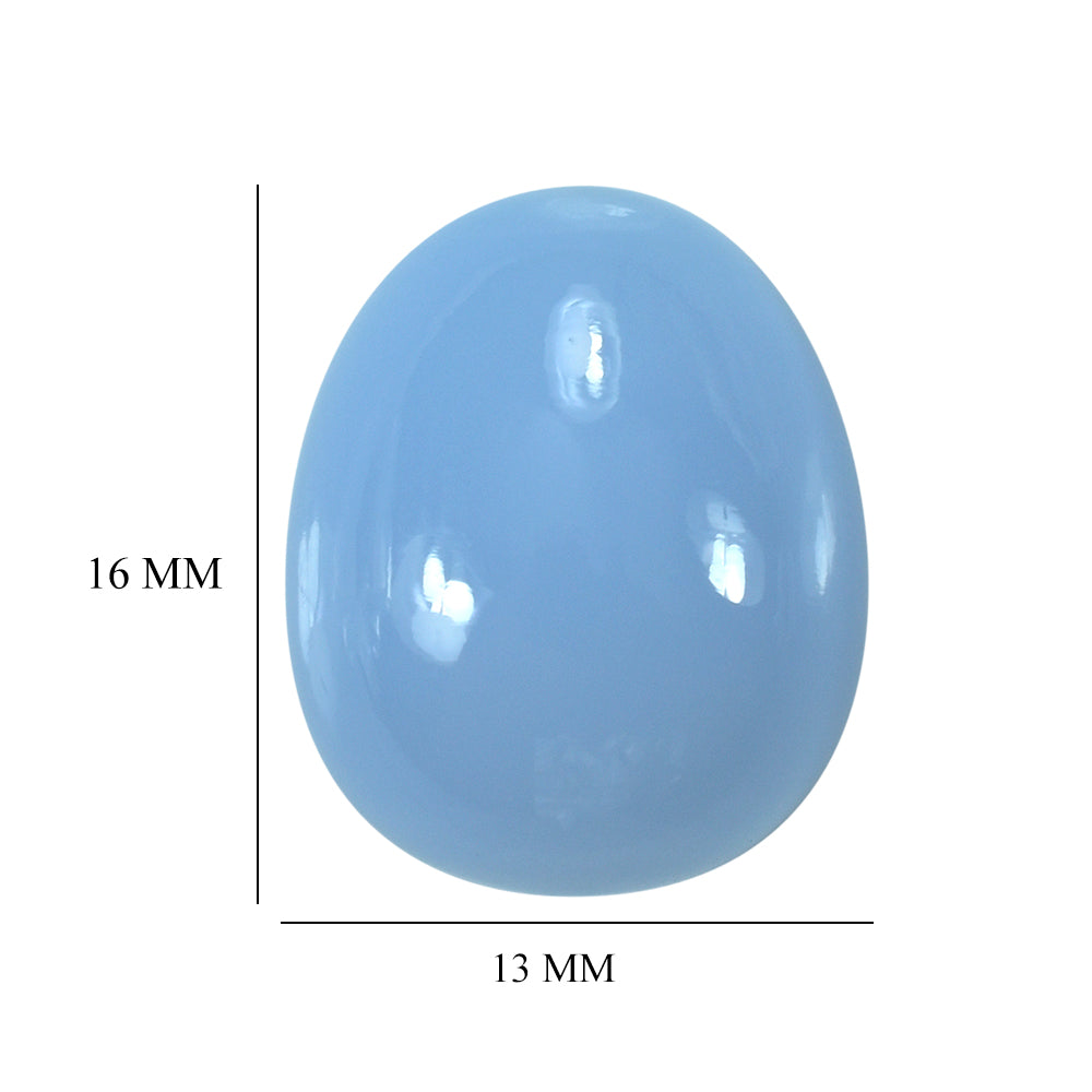 NATURAL CHALCEDONY PLAIN EGG DROP (HALF DRILL) 16X13MM 20.10 Cts.
